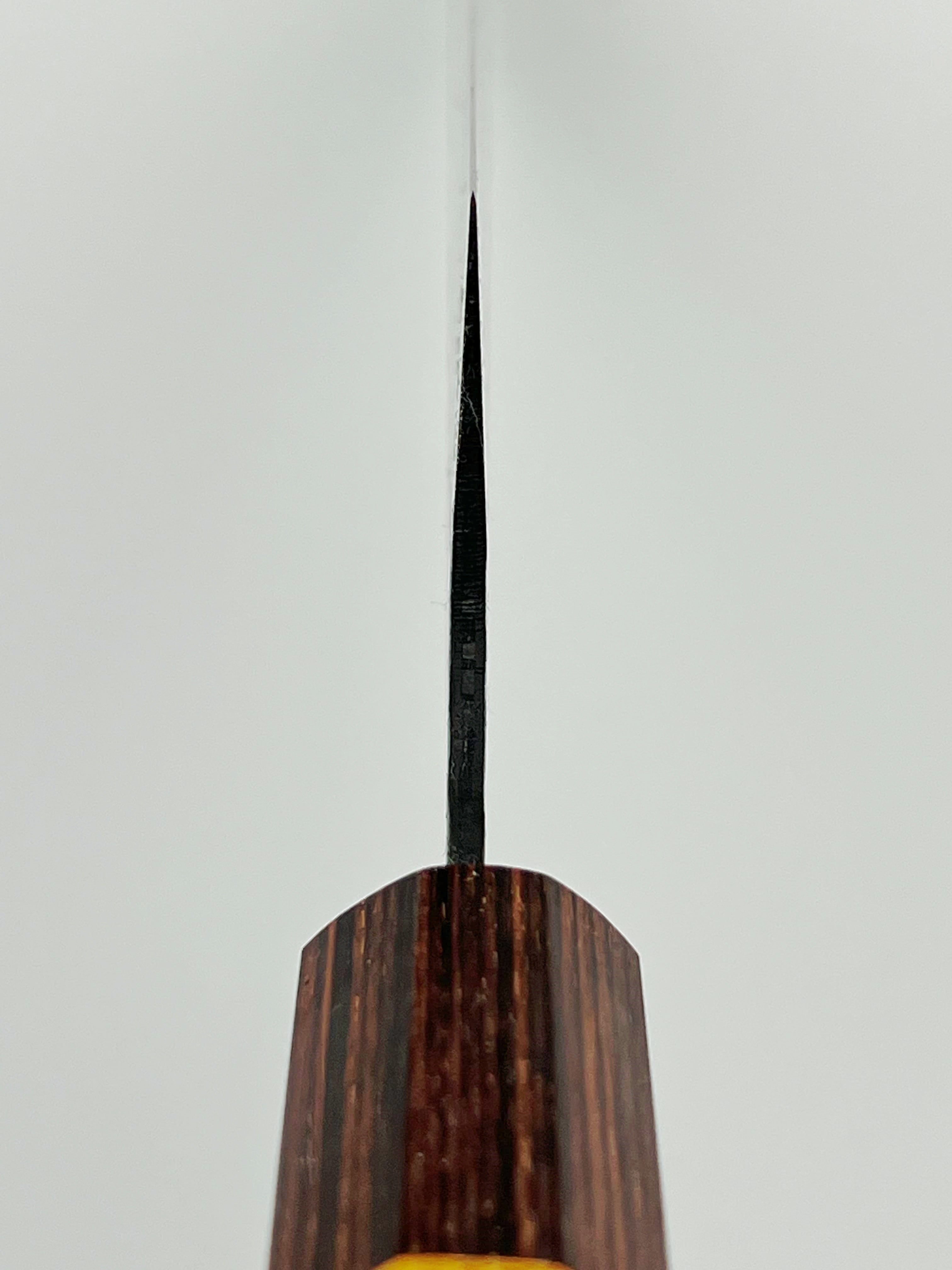 Sakai Takayuki Aogami Super Kurouchi Hammered WA Japanese Chef's Kengata-Gyuto Knife 190mm