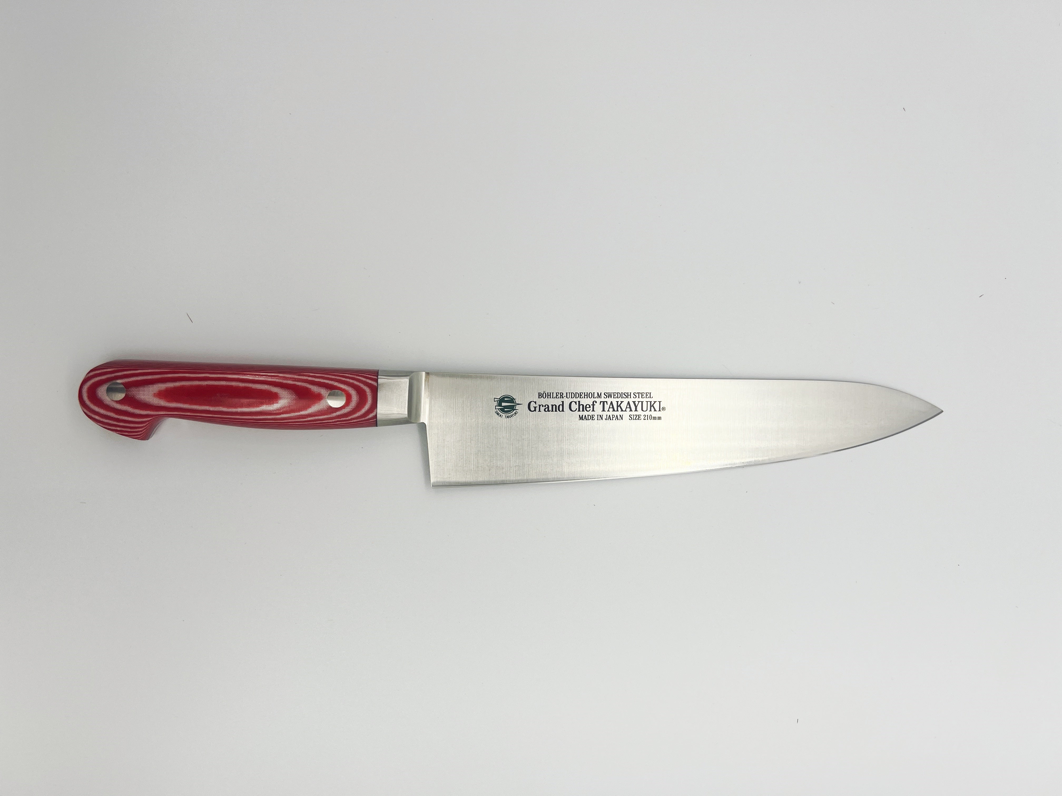 Sakai Takayuki Grand Chef (Micarta Handle) Japanese Chef's Gyuto Knife 210mm Red (Bohler-Uddeholm High Carbon Stainless Steel)