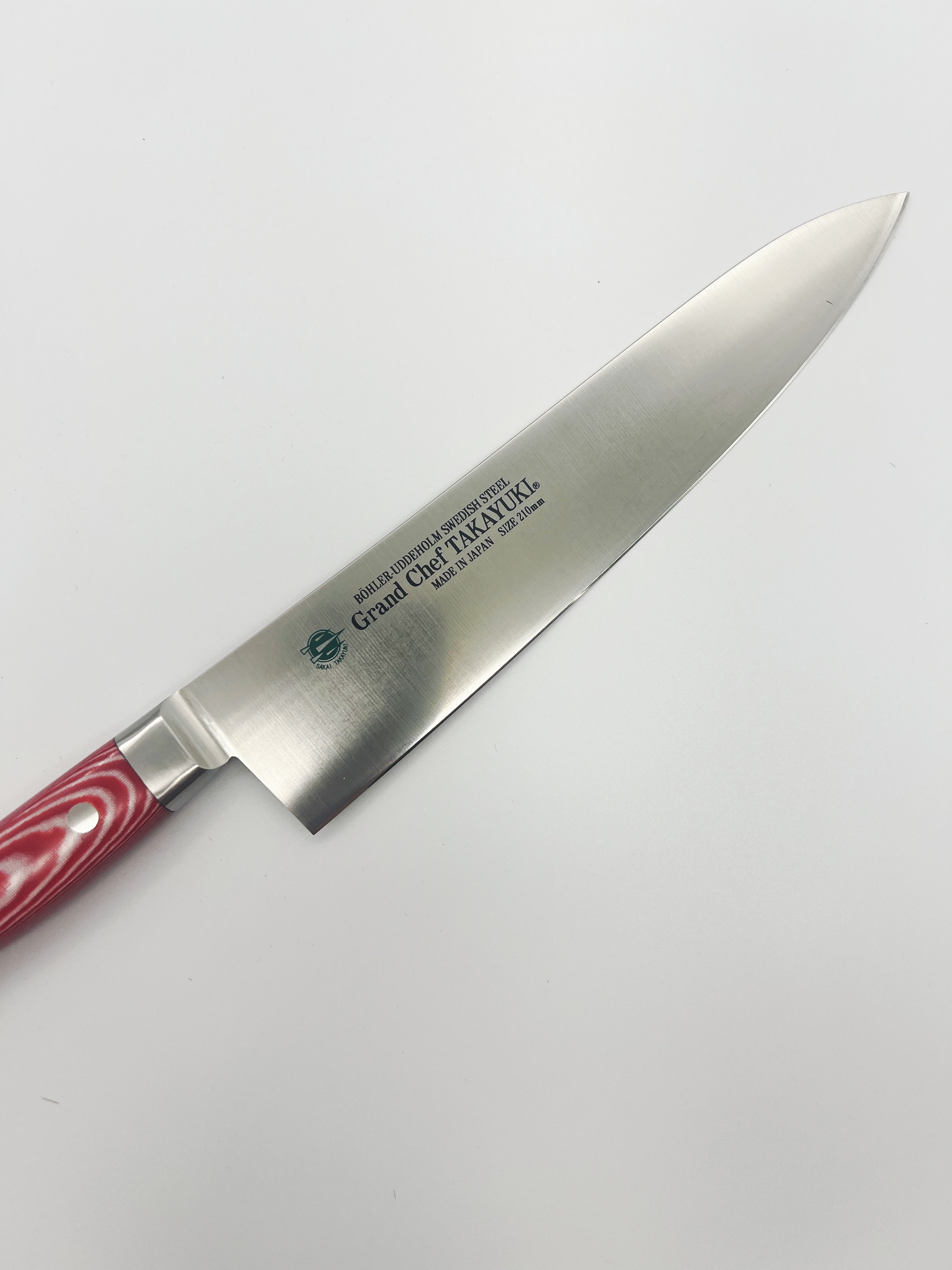 Sakai Takayuki Grand Chef (Micarta Handle) Japanese Chef's Gyuto Knife 210mm Red (Bohler-Uddeholm High Carbon Stainless Steel)