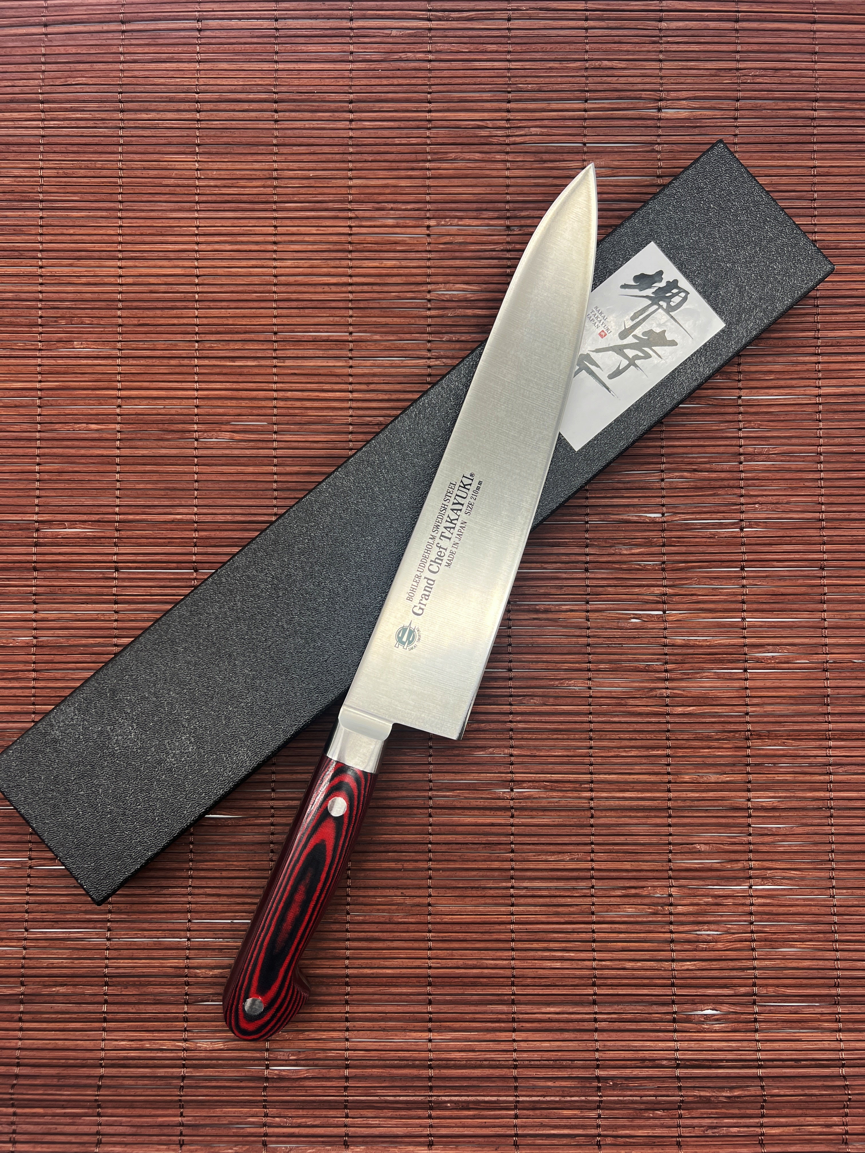 Sakai Takayuki Grand Chef (Micarta Handle) Japanese Chef's Gyuto Knife 210mm wine